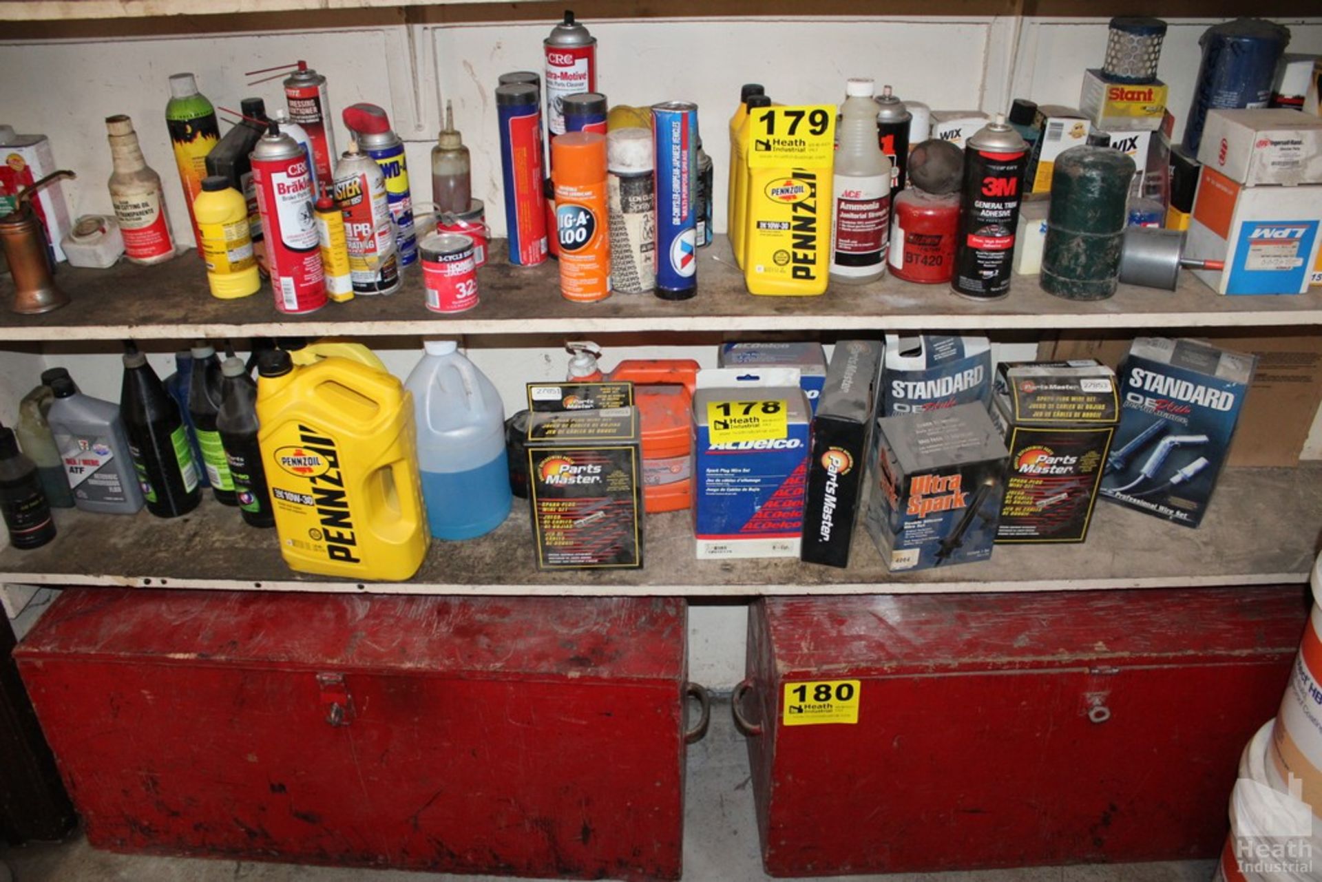 AUTO PARTS AND FLUIDS ON SHELF