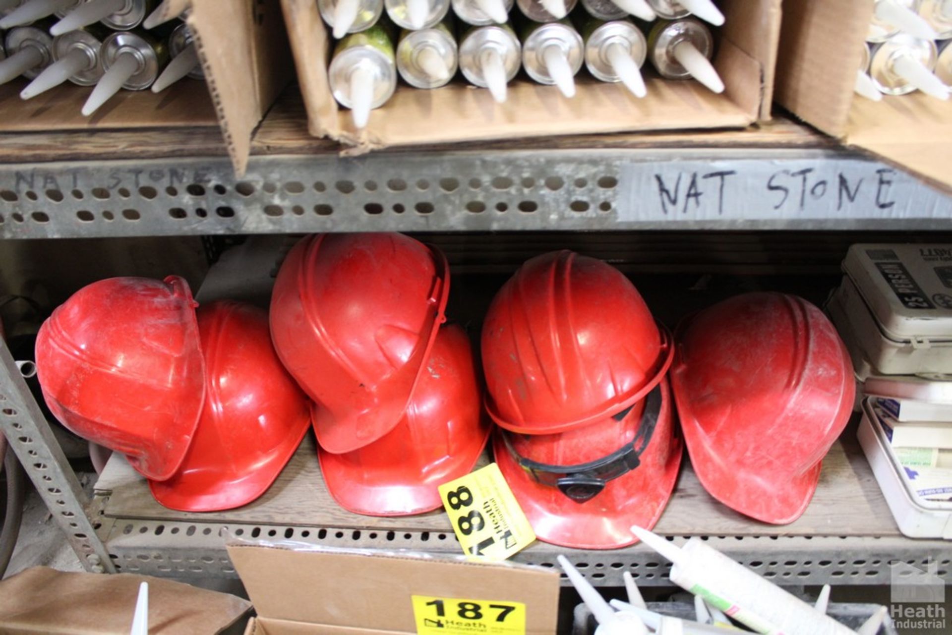 ASSORTED HARD HATS AND MISC. ON SHELF - Image 2 of 3