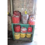LARGE QUANTITY OF FUEL AND GAS CANS