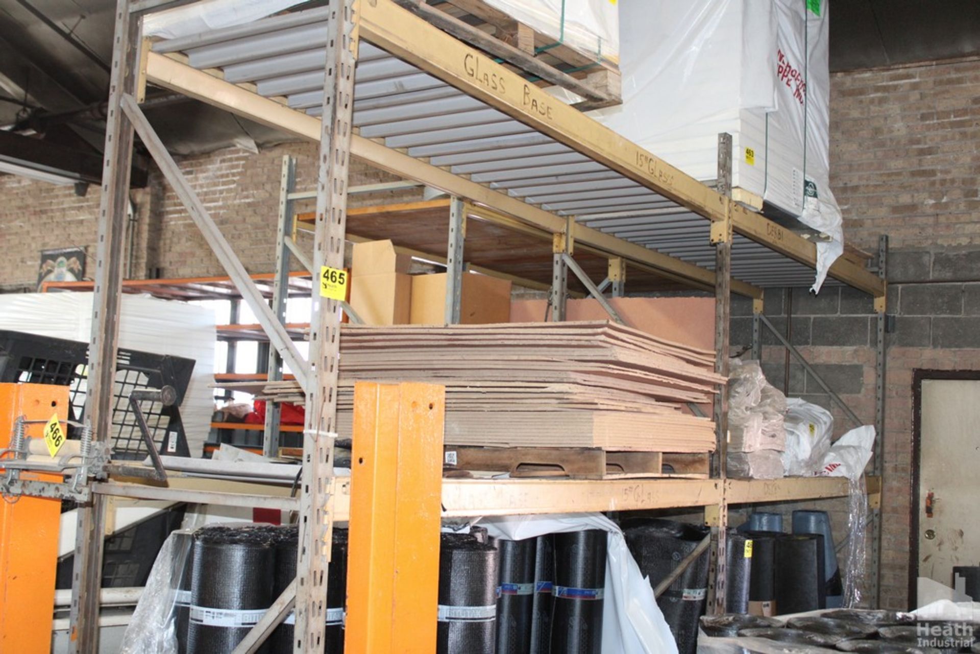 PALLET RACKING, (2) SECTIONS INCLUDING-(3) 10' X 36" UNRIGHTS AND (8) 9' CROSSBEAMS, AND (2) SECTION