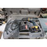 RYOBI 18V CORDLESS DRILL, WITH BATTERY, CHARGER AND CASE