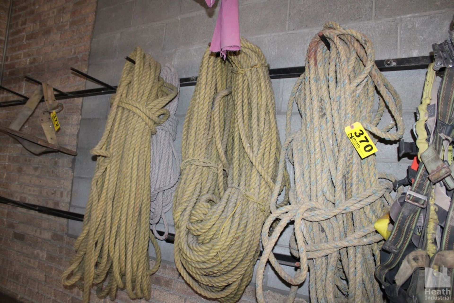 (4) LARGE ROPES ON WALL