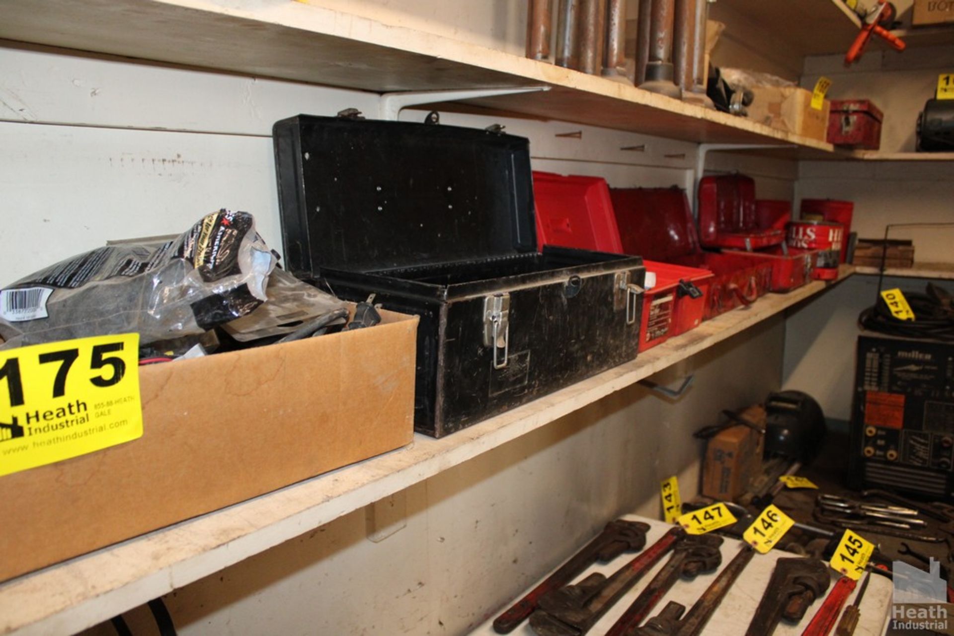 ASSORTED TOOLS BOXES AND ELECTRICAL PARTS