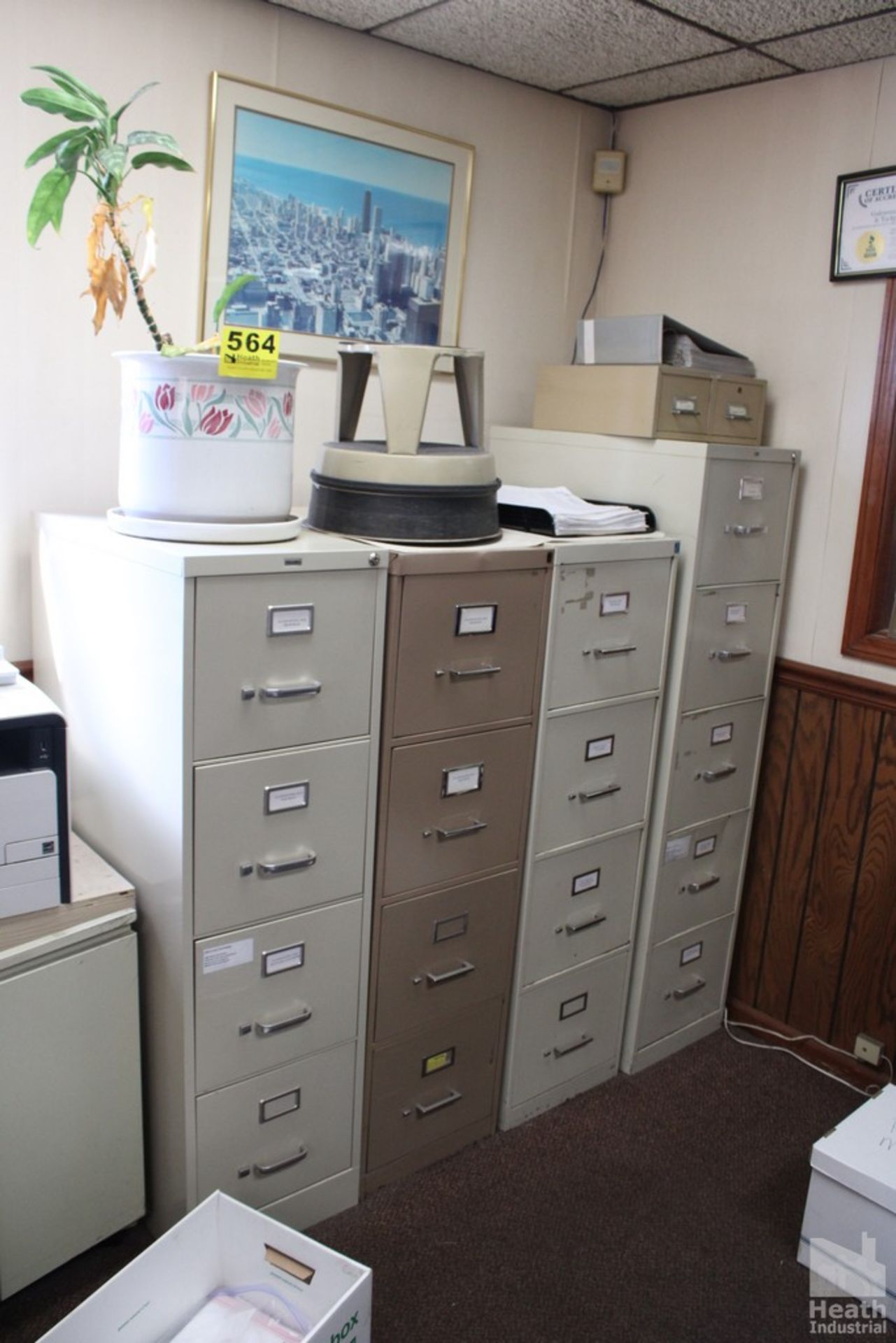 PLANTER WITH FOUR FILE CABINETS