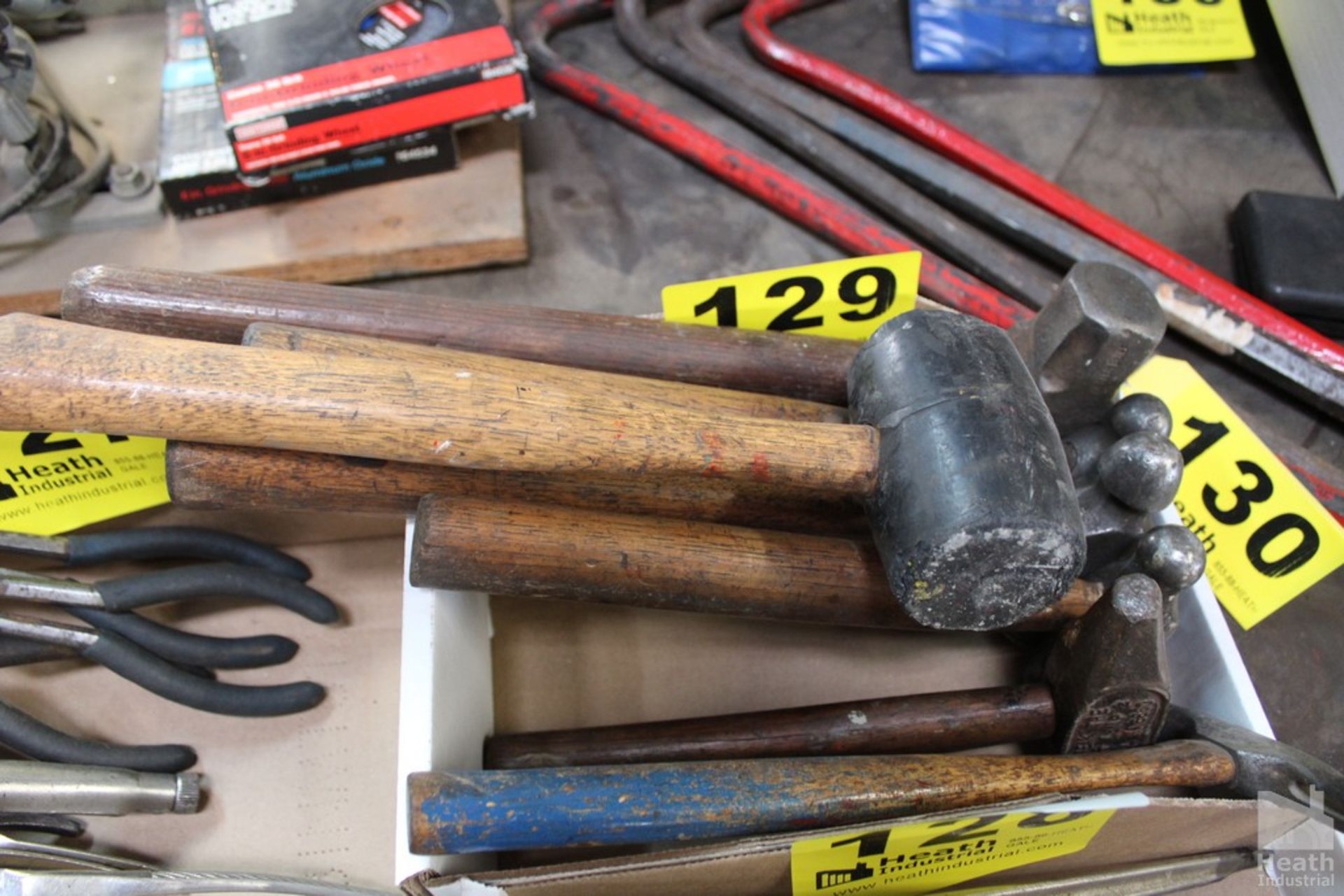 ASSORTED HAMMERS AND MALLETS IN BOX