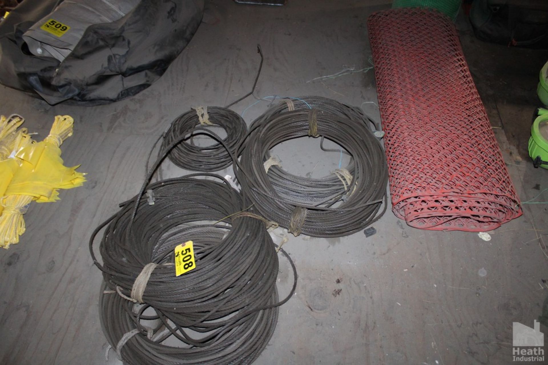 ASSORTED STEEL CABLES AND WIND SCREEN