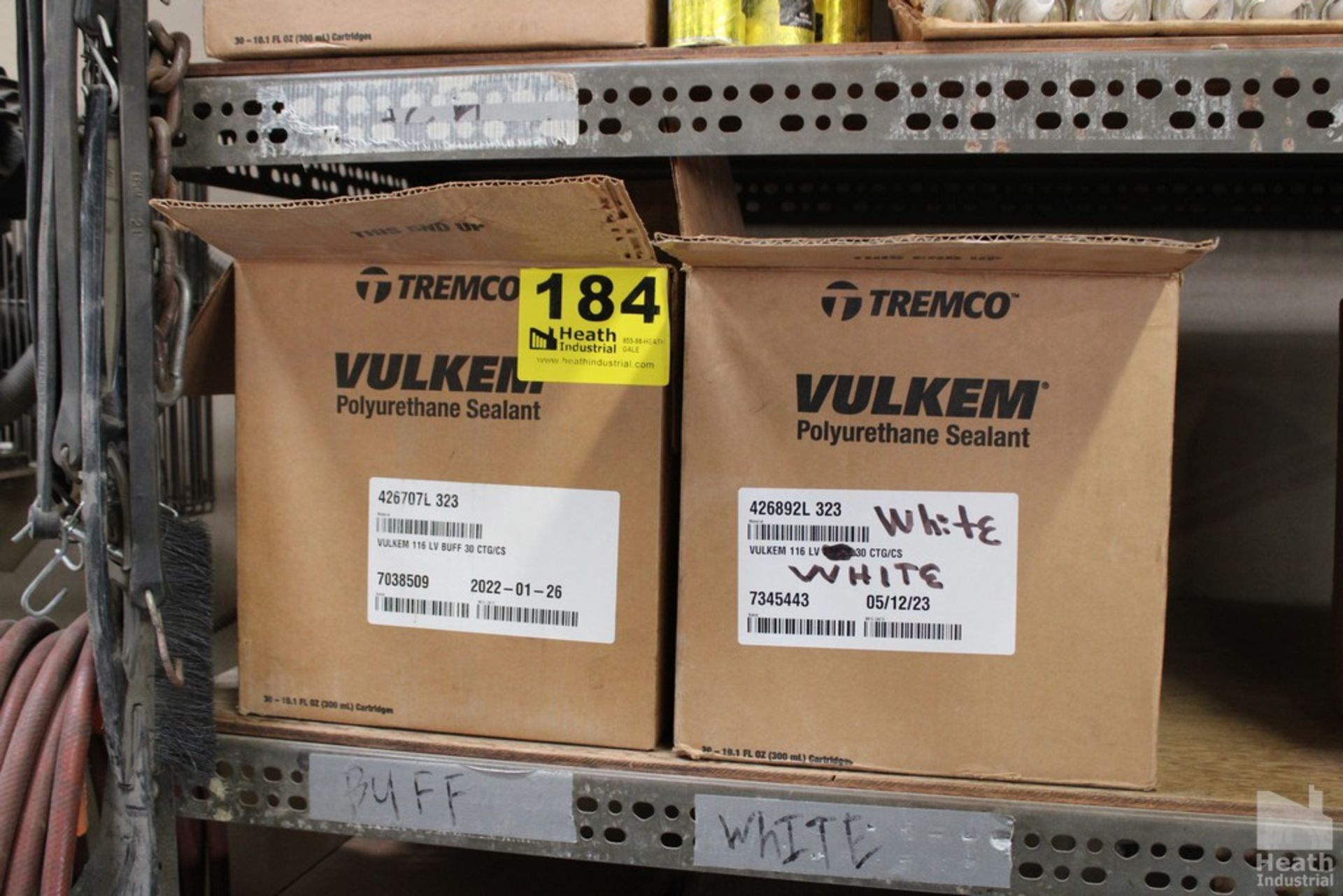 (2) BOXES OF VULKEM POLYURETANE SEALANT, 116 LV, BUFF AND WHITE