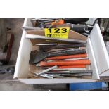 ASSORTED CHISELS AND PUNCHES IN BOX