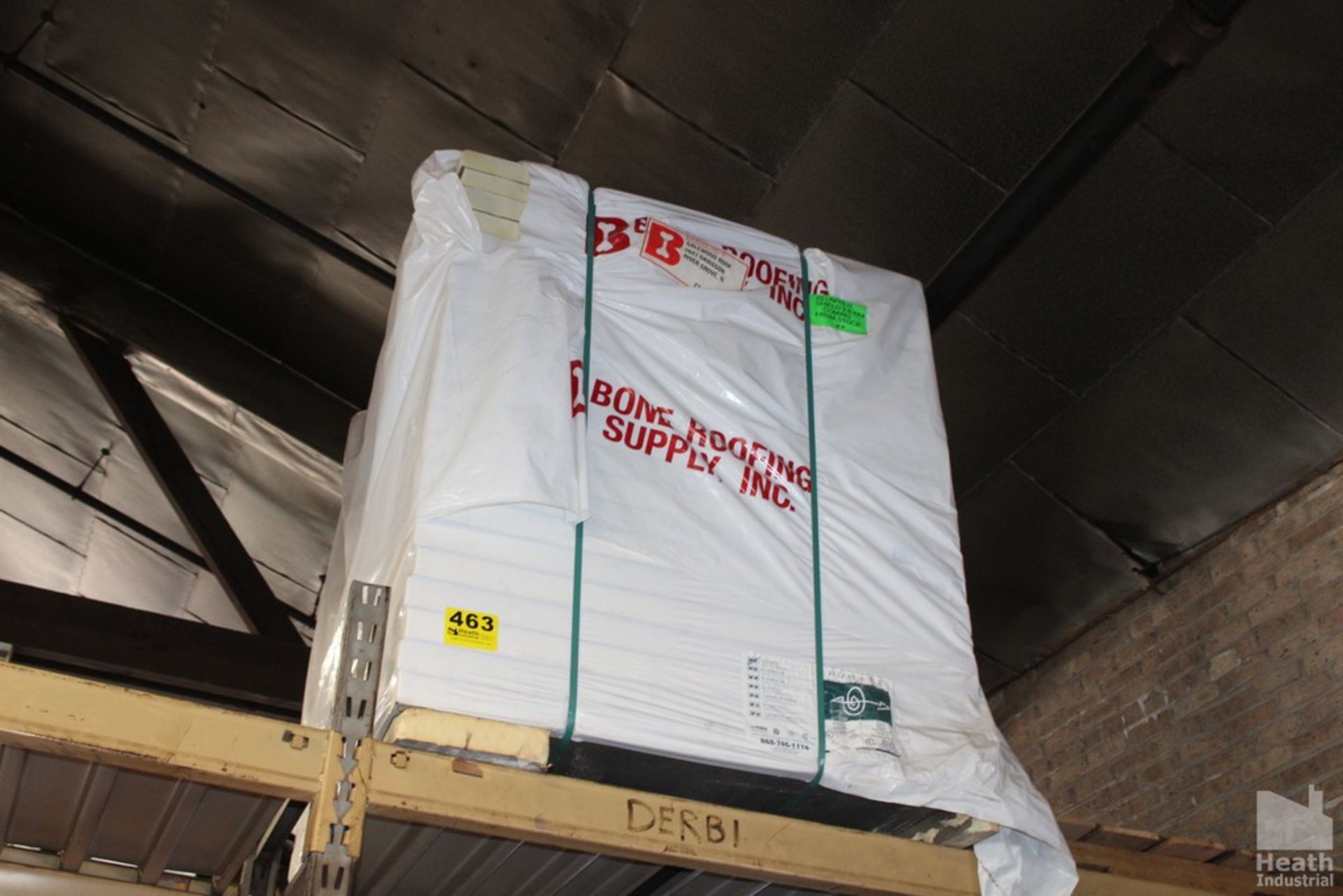 STACK OF ROOFING UNDERLAYMENT INSULATION, APPROX. 4' X 4' X3"