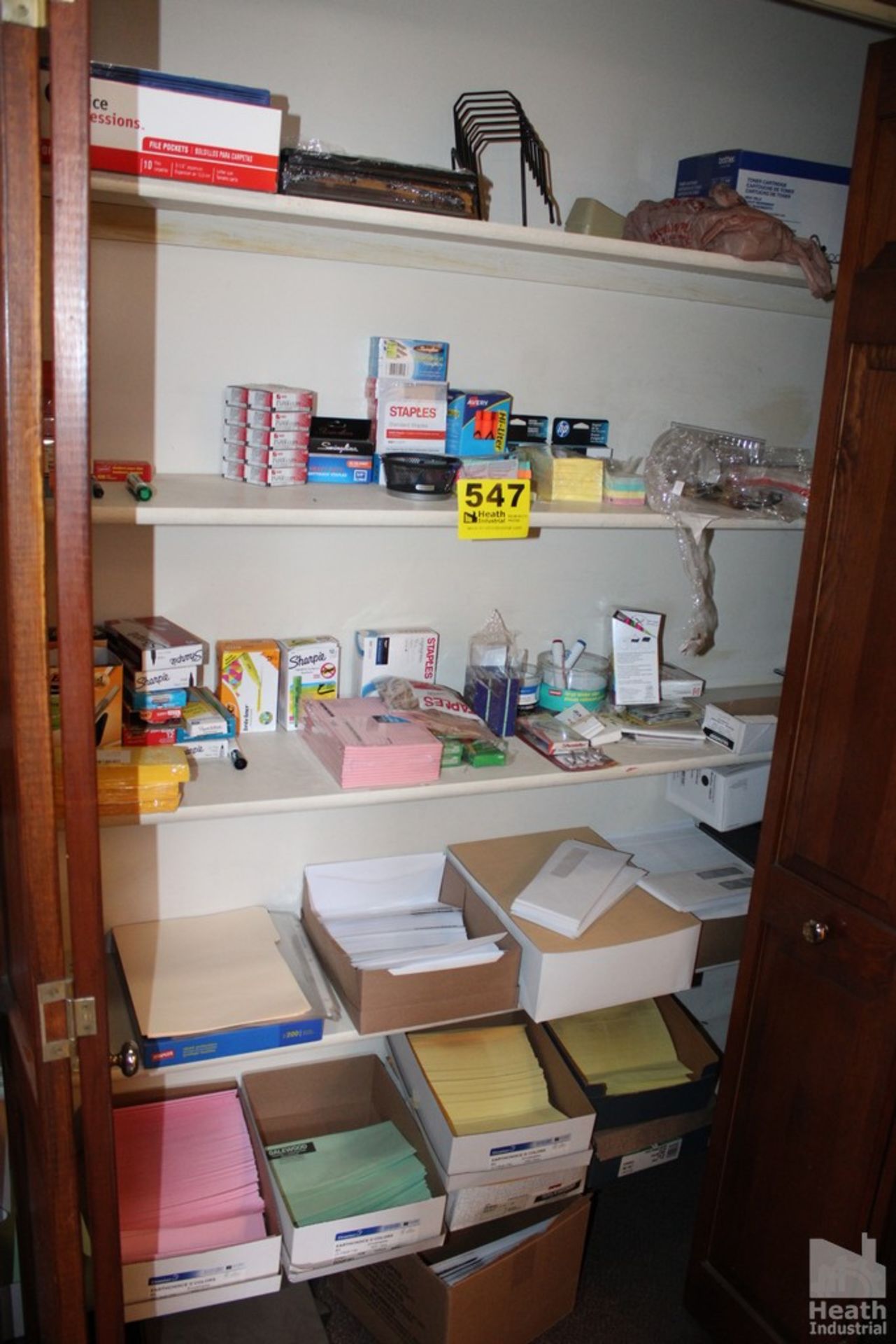 OFFICE SUPPLIES IN CLOSET