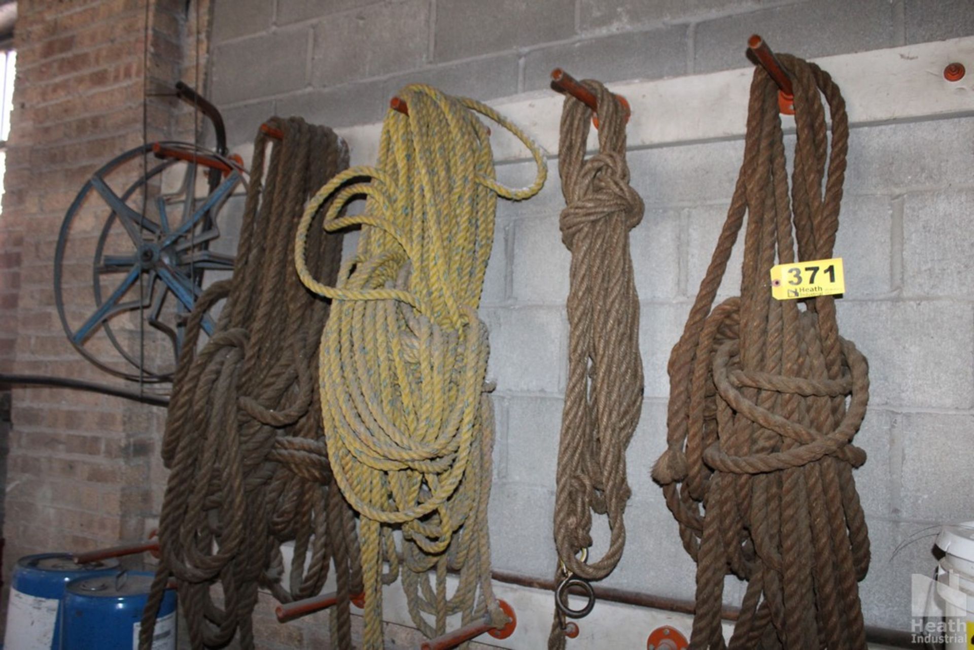 (4) LARGE ROPES ON WALL