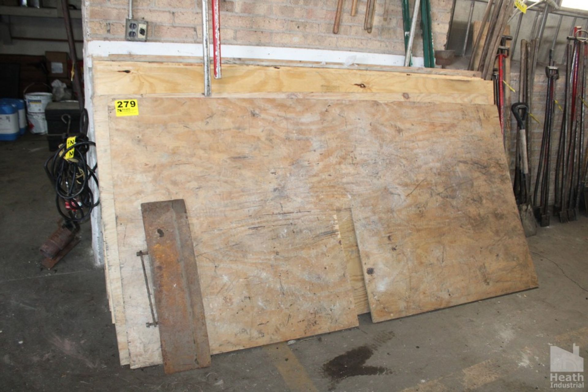 ASSORTED PLYWOOD BY WALL