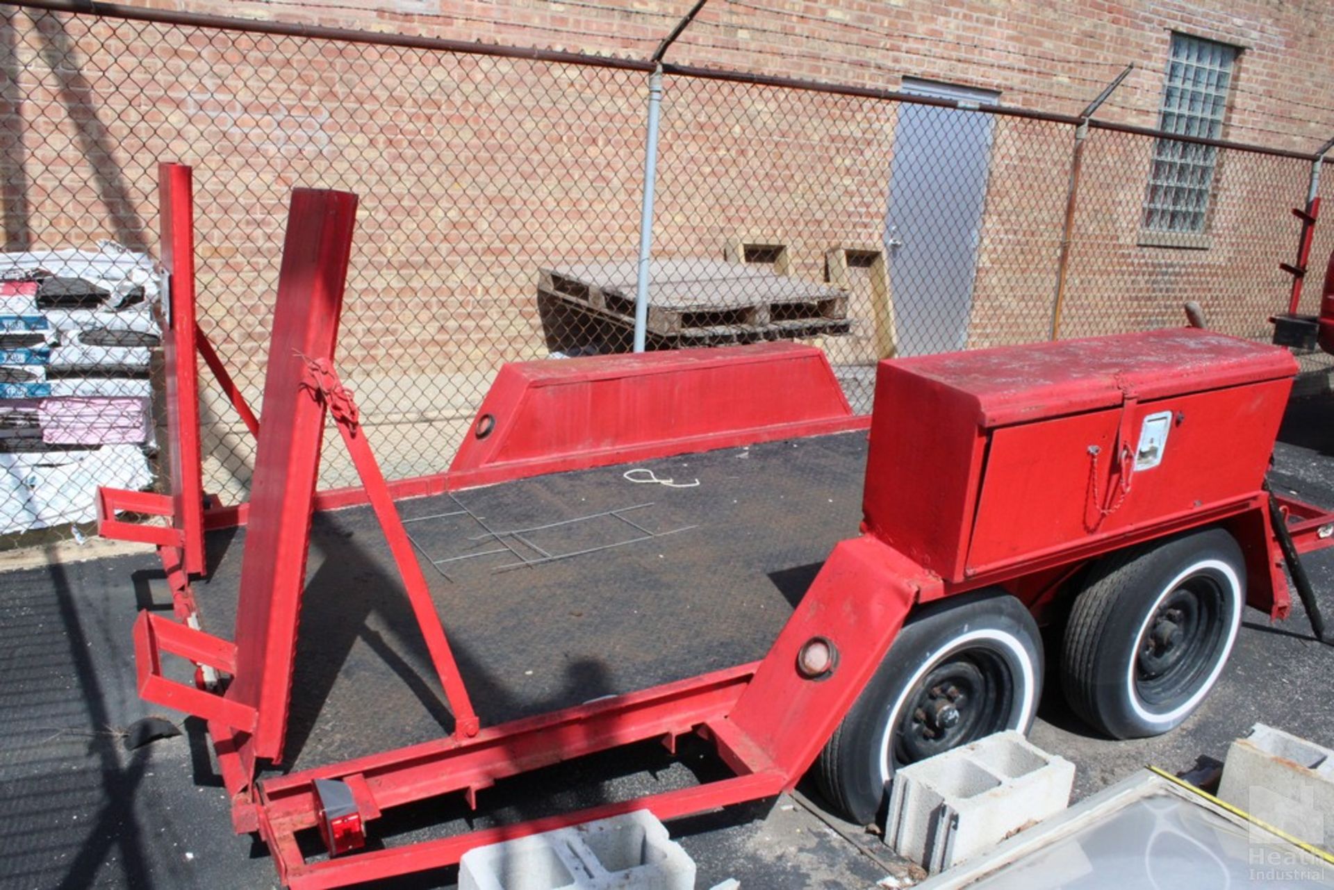 1988 IDEAL TANDEM AXLE TRAILER, 12' X 65" WITH RAMPS AND HAND WINCH, VIN 127DH1025J1007538 - Image 3 of 3