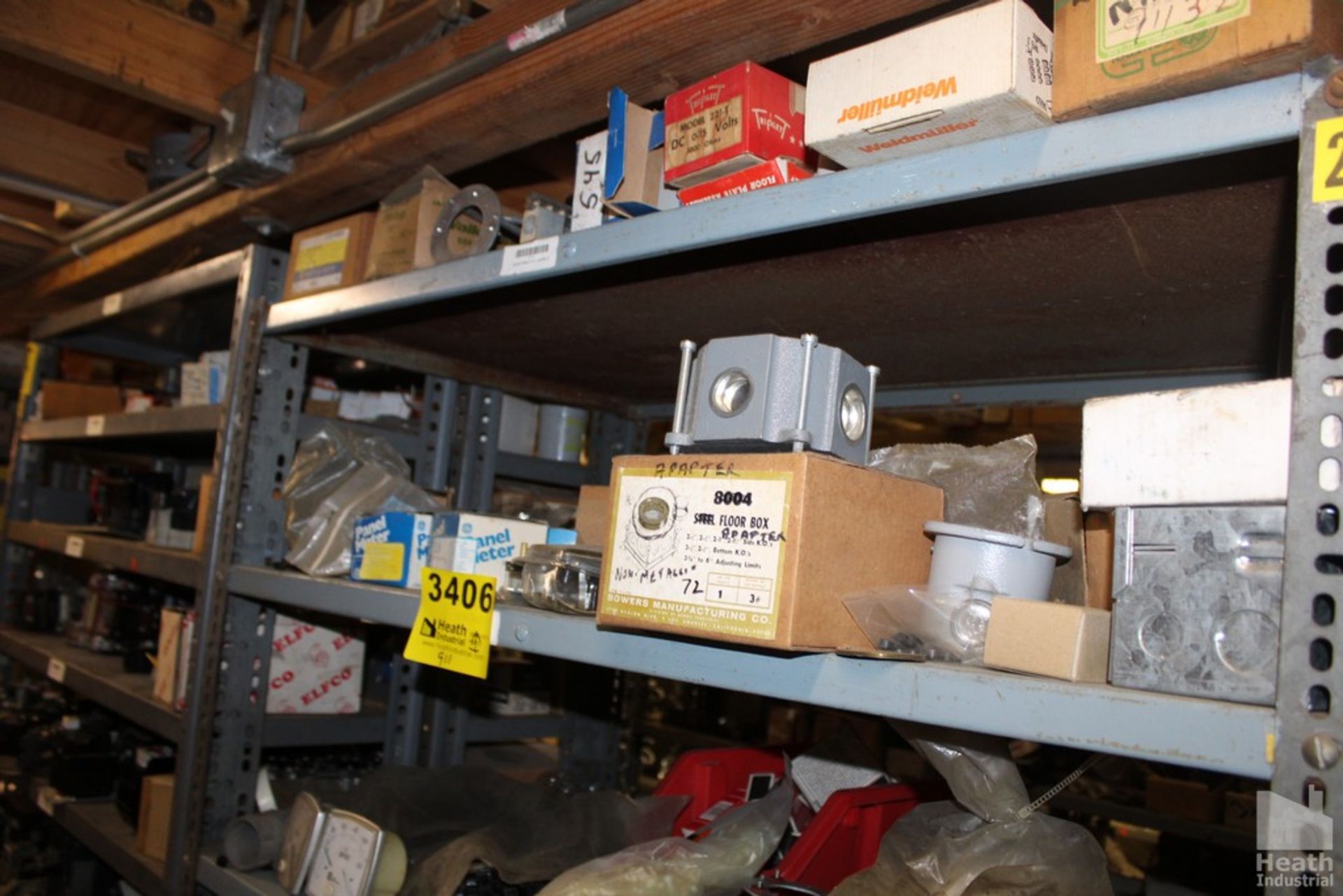 CONTENTS OF SHELVING UNIT WITH ELECTRICAL COMPONENTS