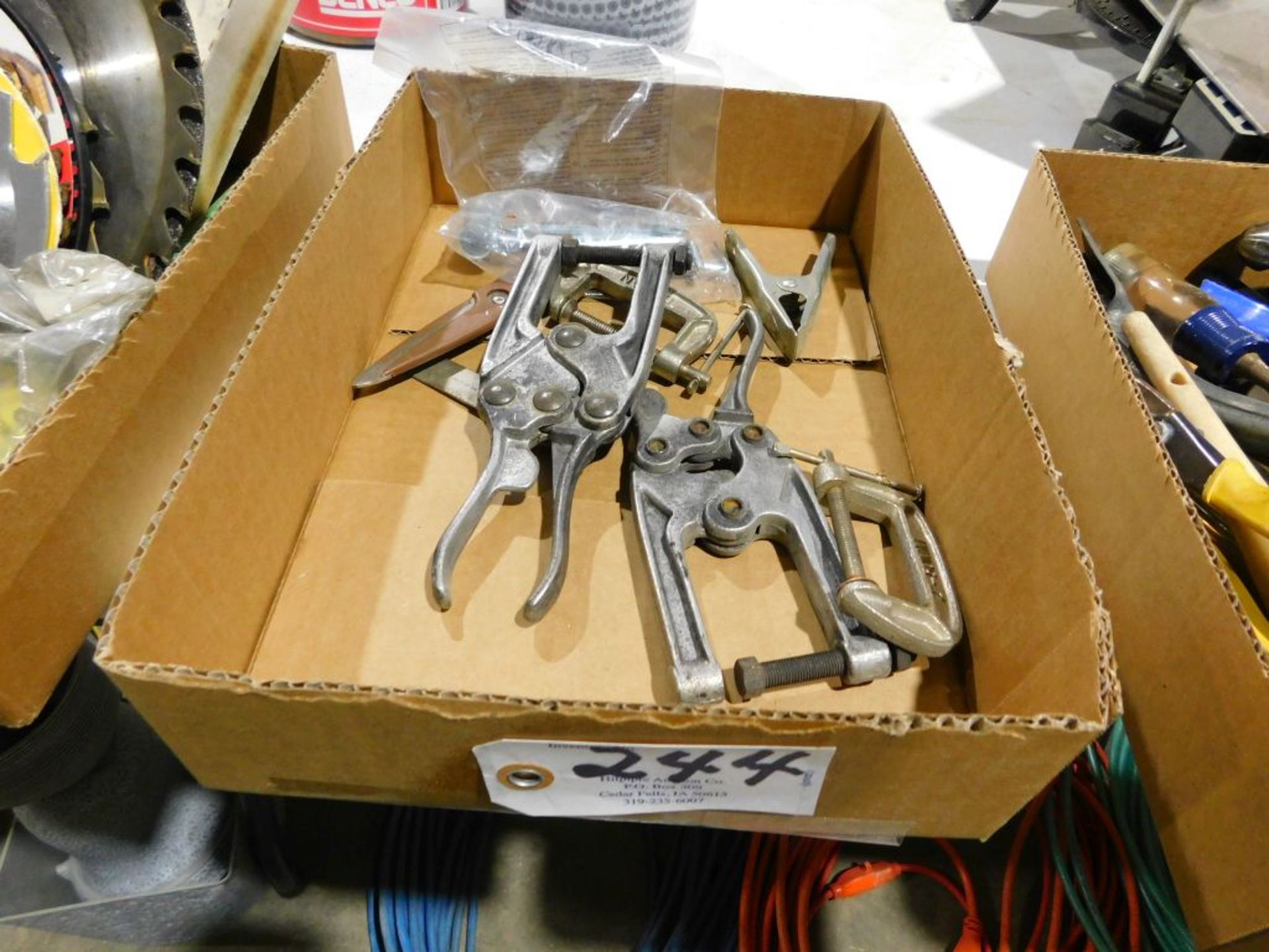 Assorted clamps. (Located at and to be picked up at: 2862 Wagner Rd., Waterloo, IA)