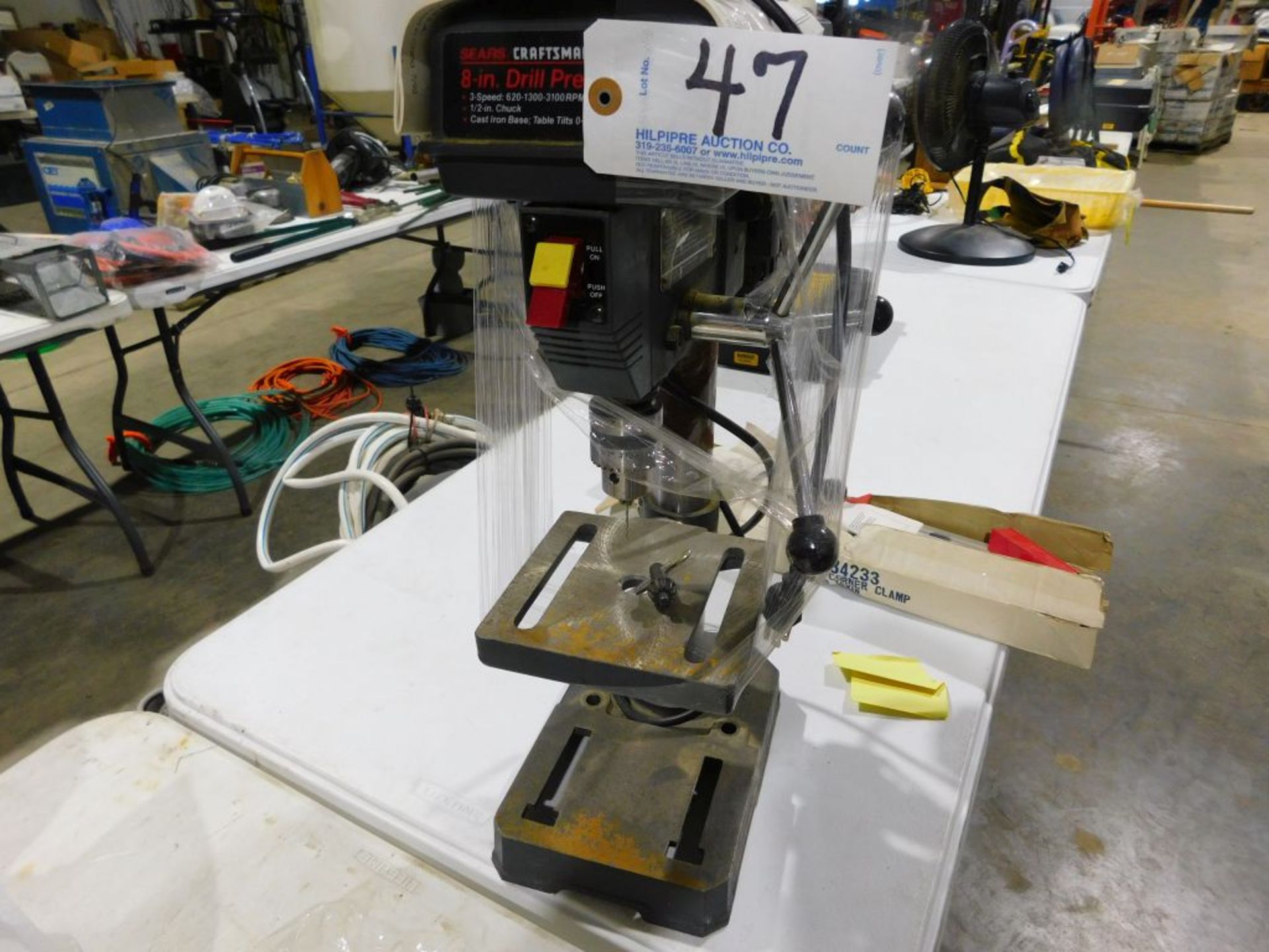 Craftsman 8" table top drill press. (Located at and to be picked up at: 2862 Wagner Rd., Waterloo,