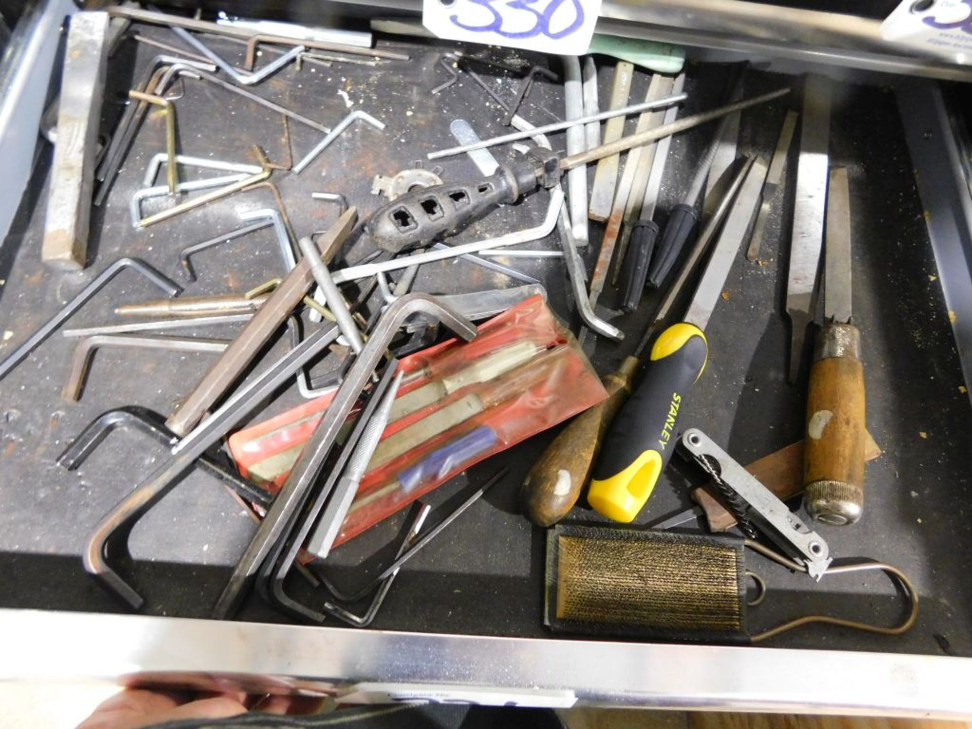 Assorted tools contents of drawer: Allens, files, punches, (approx. 45). (Located at and to be - Image 2 of 2