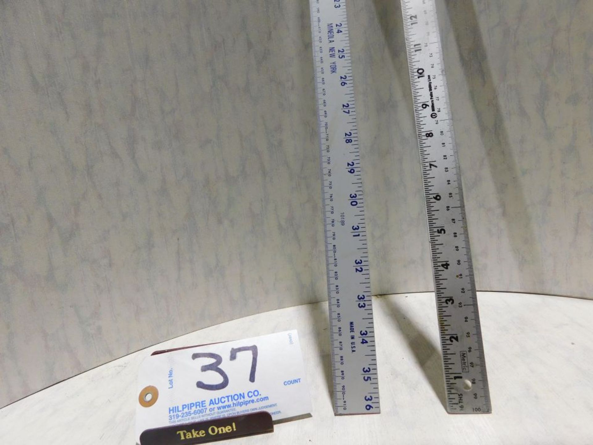 Metal rulers, 36". (Located at and to be picked up at: 2862 Wagner Rd., Waterloo, IA)