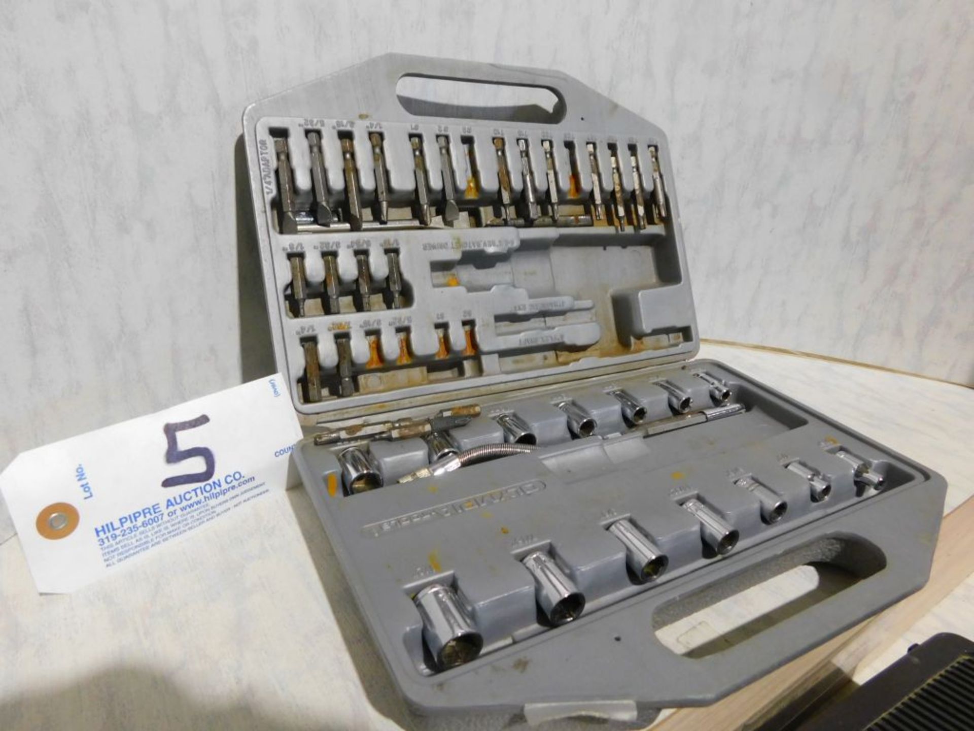 Socket set w/screw extractors, etc. (Located at and to be picked up at: 2862 Wagner Rd., Waterloo,