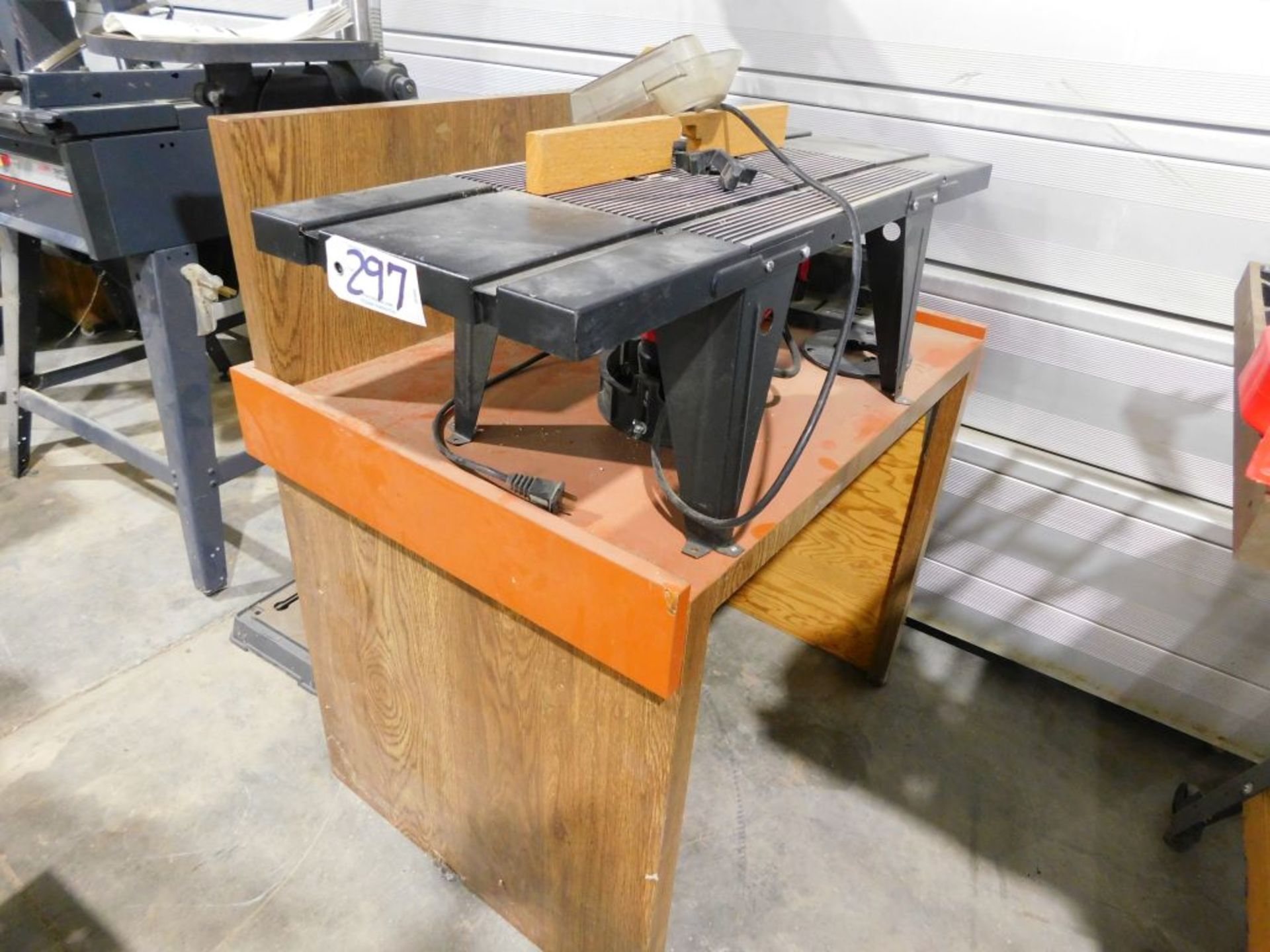 Craftsman router table with router and cabinet. (Located at and to be picked up at: 2862 Wagner Rd.,