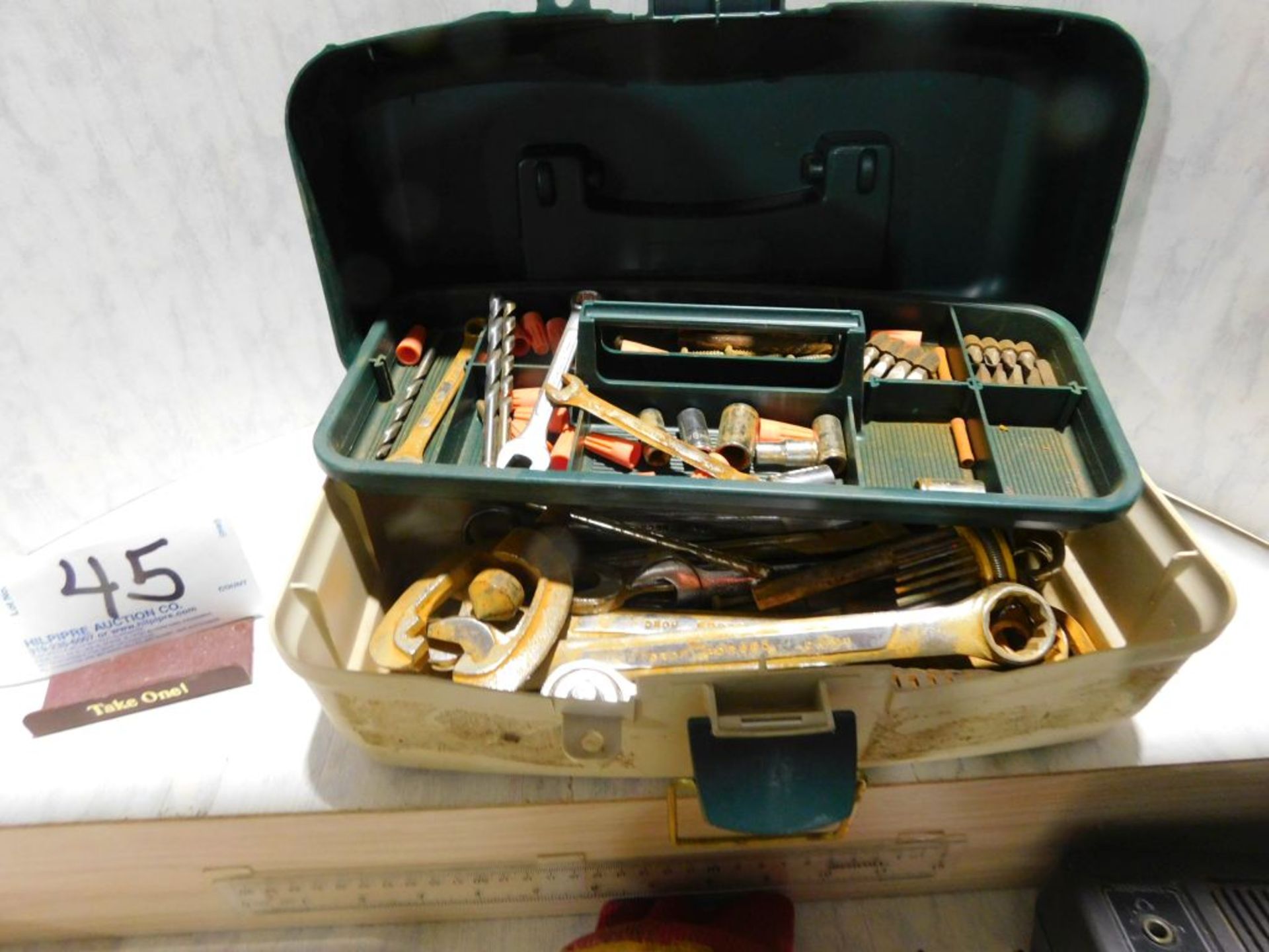 Tool box and wrenches. (Located at and to be picked up at: 2862 Wagner Rd., Waterloo, IA)