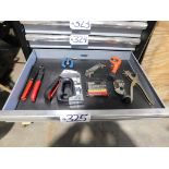 Assorted tools contents of drawer: flaring tools, staple gun, tube cutter (8 pcs.), pop rivet