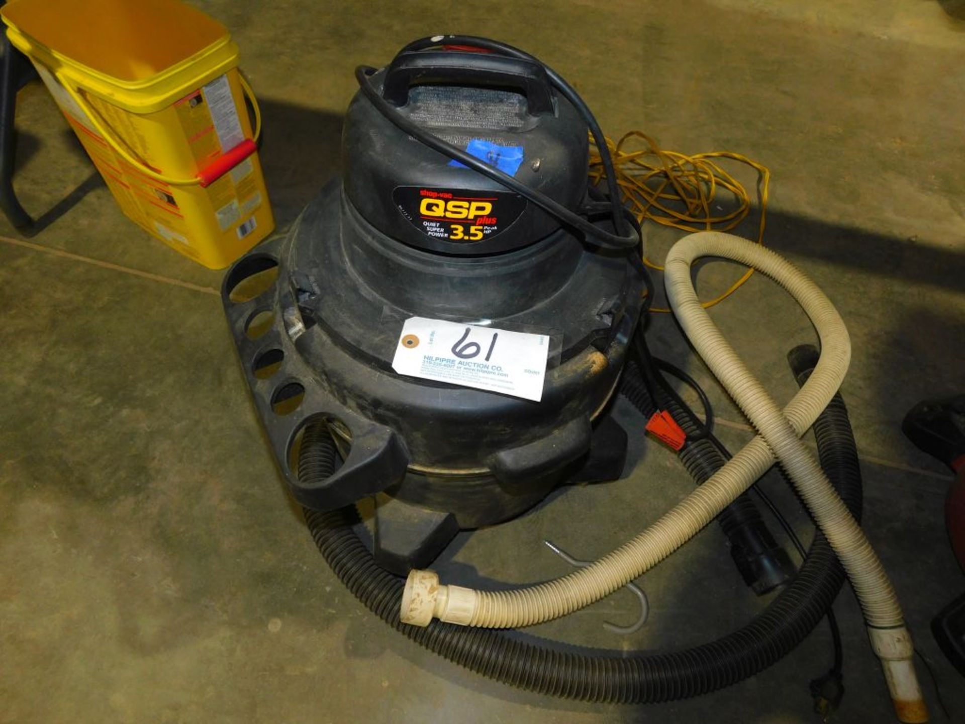 QSP Plus 3.5 hp shop vac. (Located at and to be picked up at: 2862 Wagner Rd., Waterloo, IA)