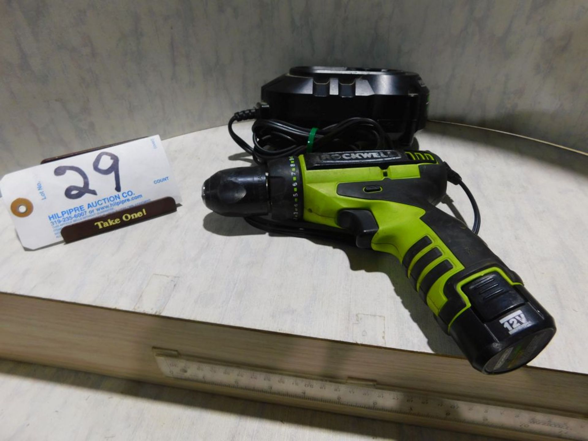 Rockwell cordless drill, 12 v., with charger. (Located at and to be picked up at: 2862 Wagner Rd.,