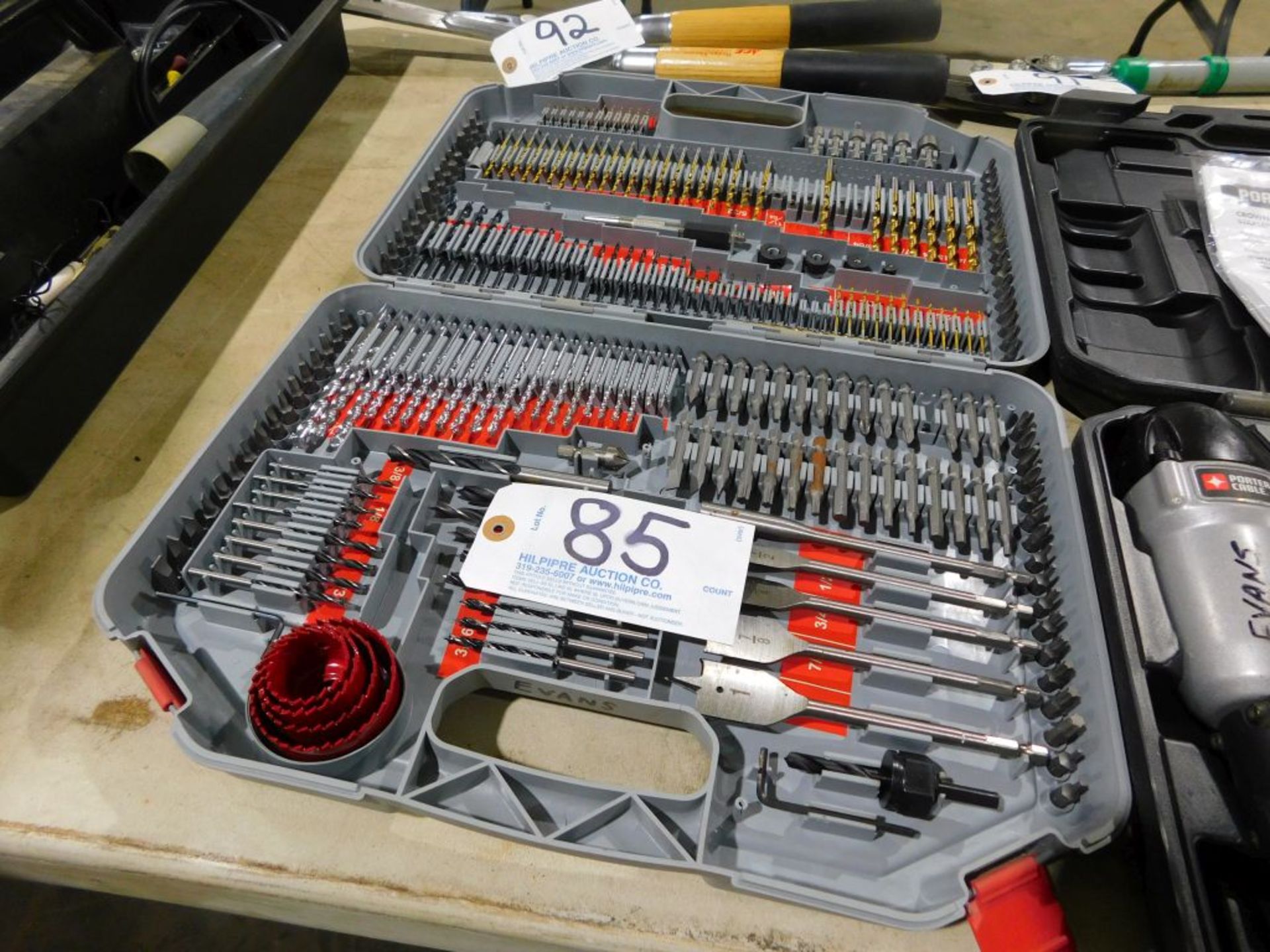 Large Drill bit/holesaw set, various sizes. (Located at and to be picked up at: 2862 Wagner Rd.,