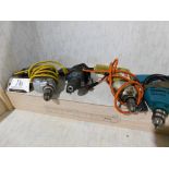 Assorted electric drills. (Located at and to be picked up at: 2862 Wagner Rd., Waterloo, IA)