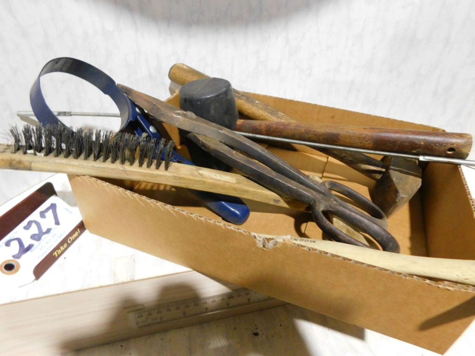 Assorted rubber hammers, snips, brush wire. (Located at and to be picked up at: 2862 Wagner Rd.,