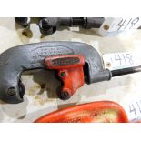 Ridgid pipe cutter. (Located at and to be picked up at: 2862 Wagner Rd., Waterloo, IA)