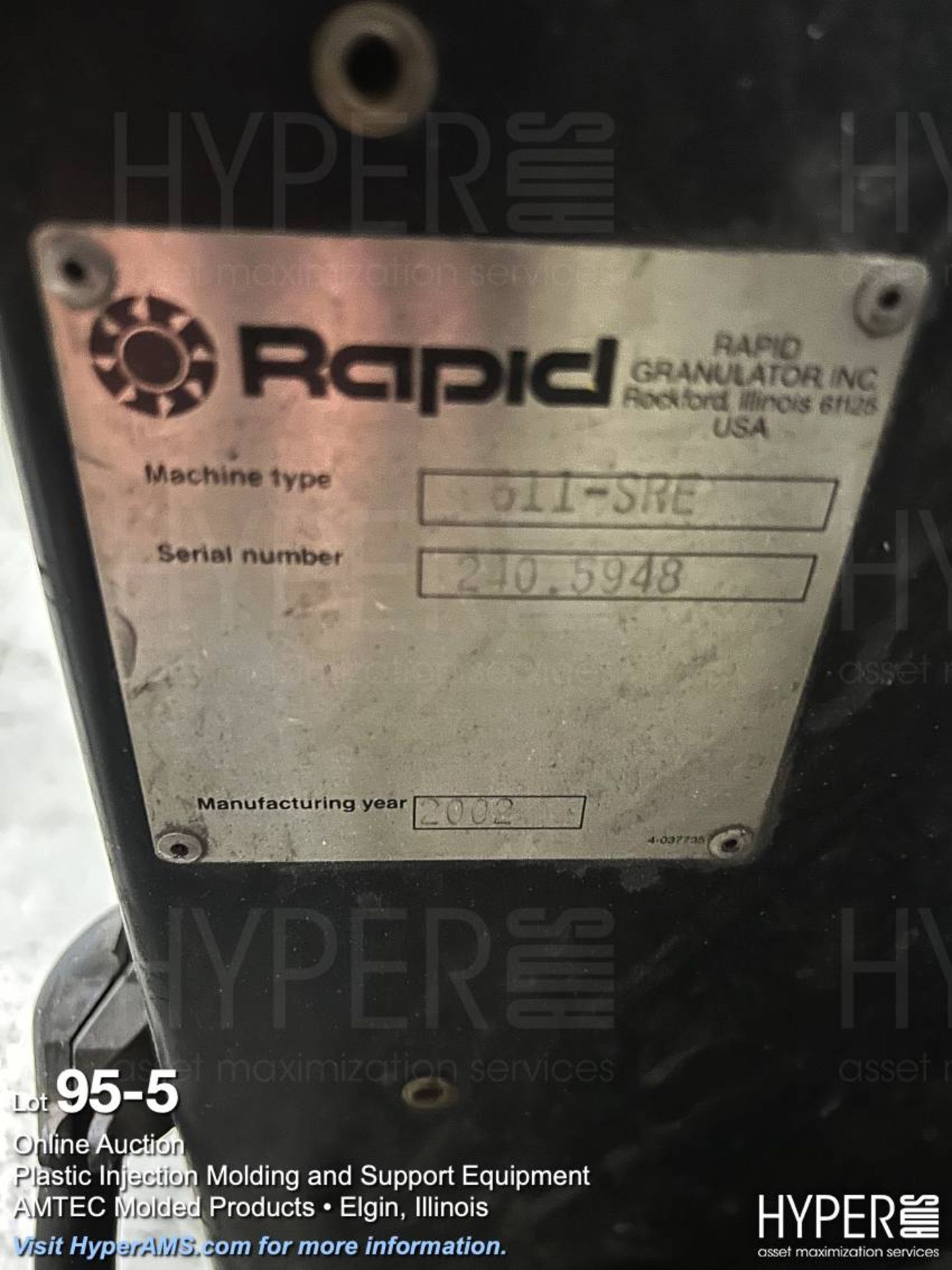 Rapid 611-SRE 8" x 10" plastic granulator - Image 5 of 5