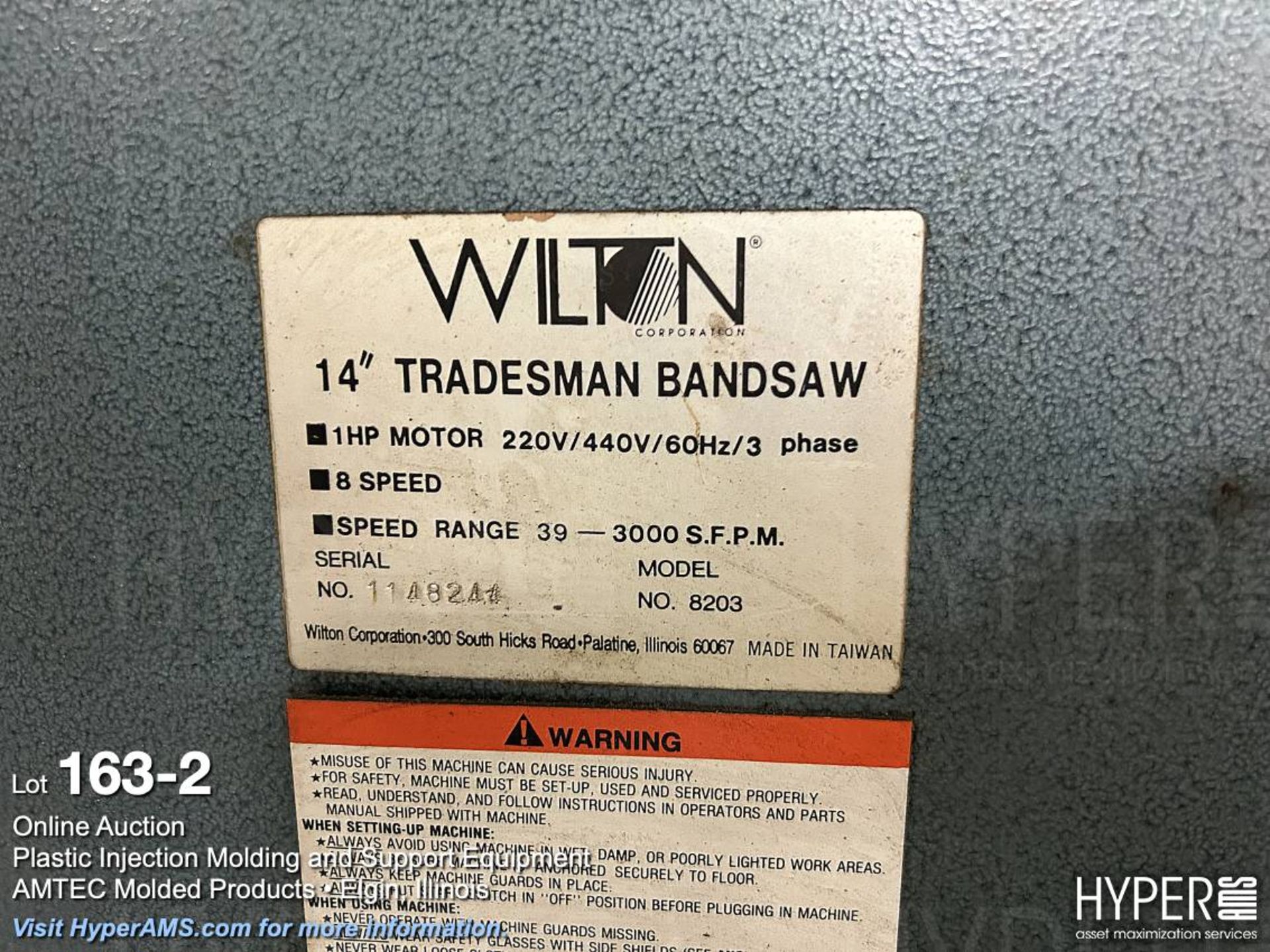 Wilton 14" 8203 tradesman bandsaw - Image 2 of 5