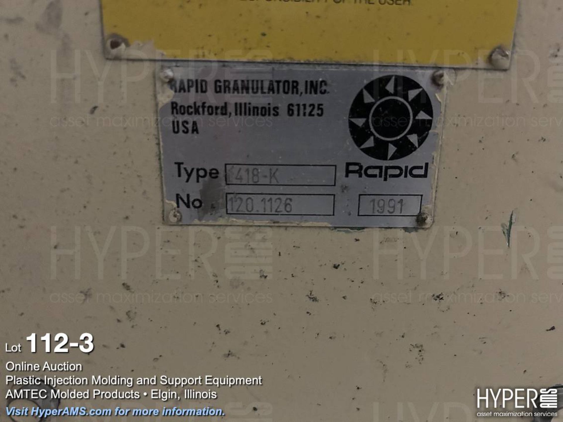 Rapid 418-K 14" x 8" plastic granulator - Image 3 of 5