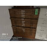 Wood blue print cabinet