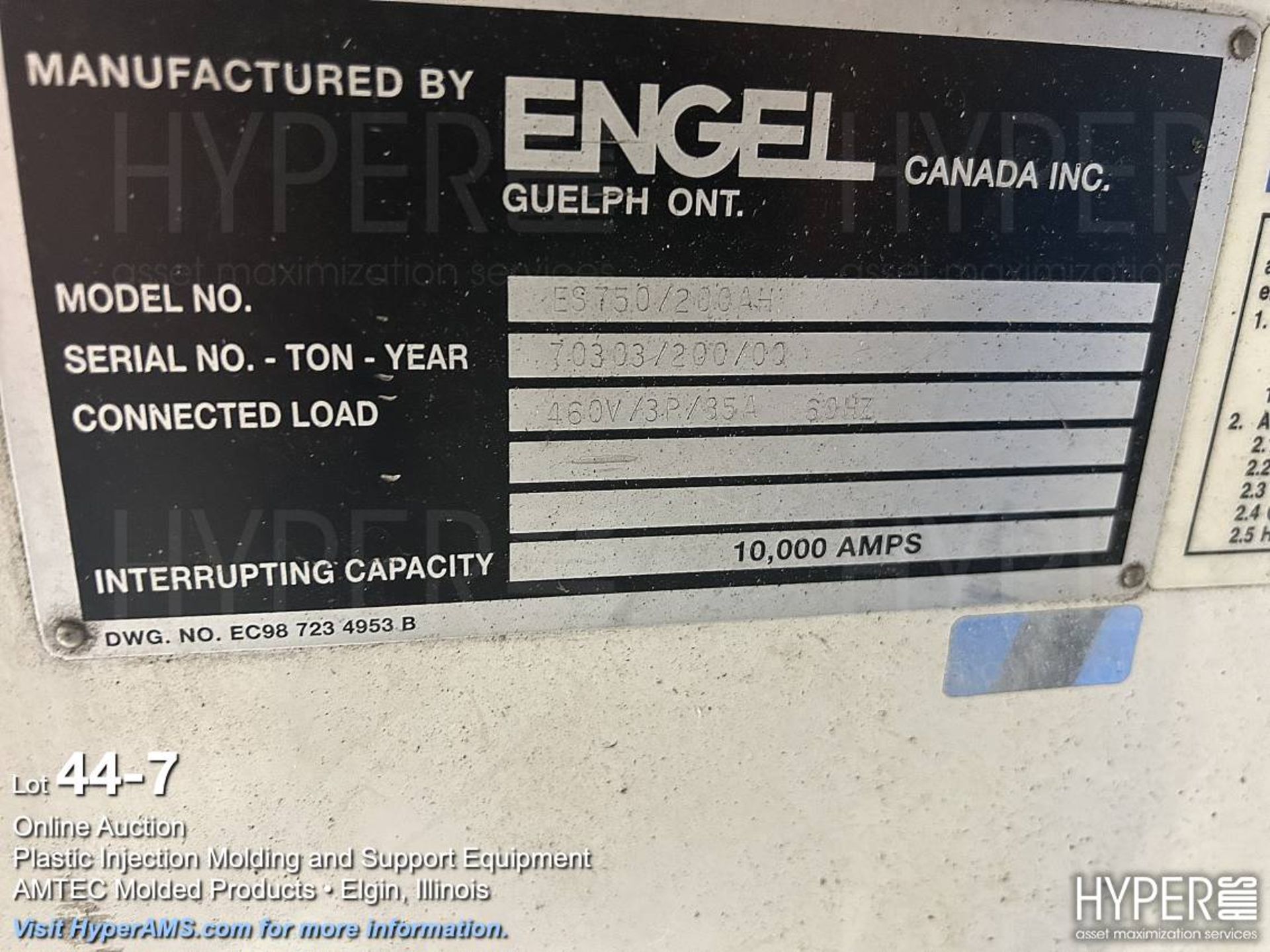 Engel ES750/200AH toggle clamp plastic injection molding machine - Image 7 of 16
