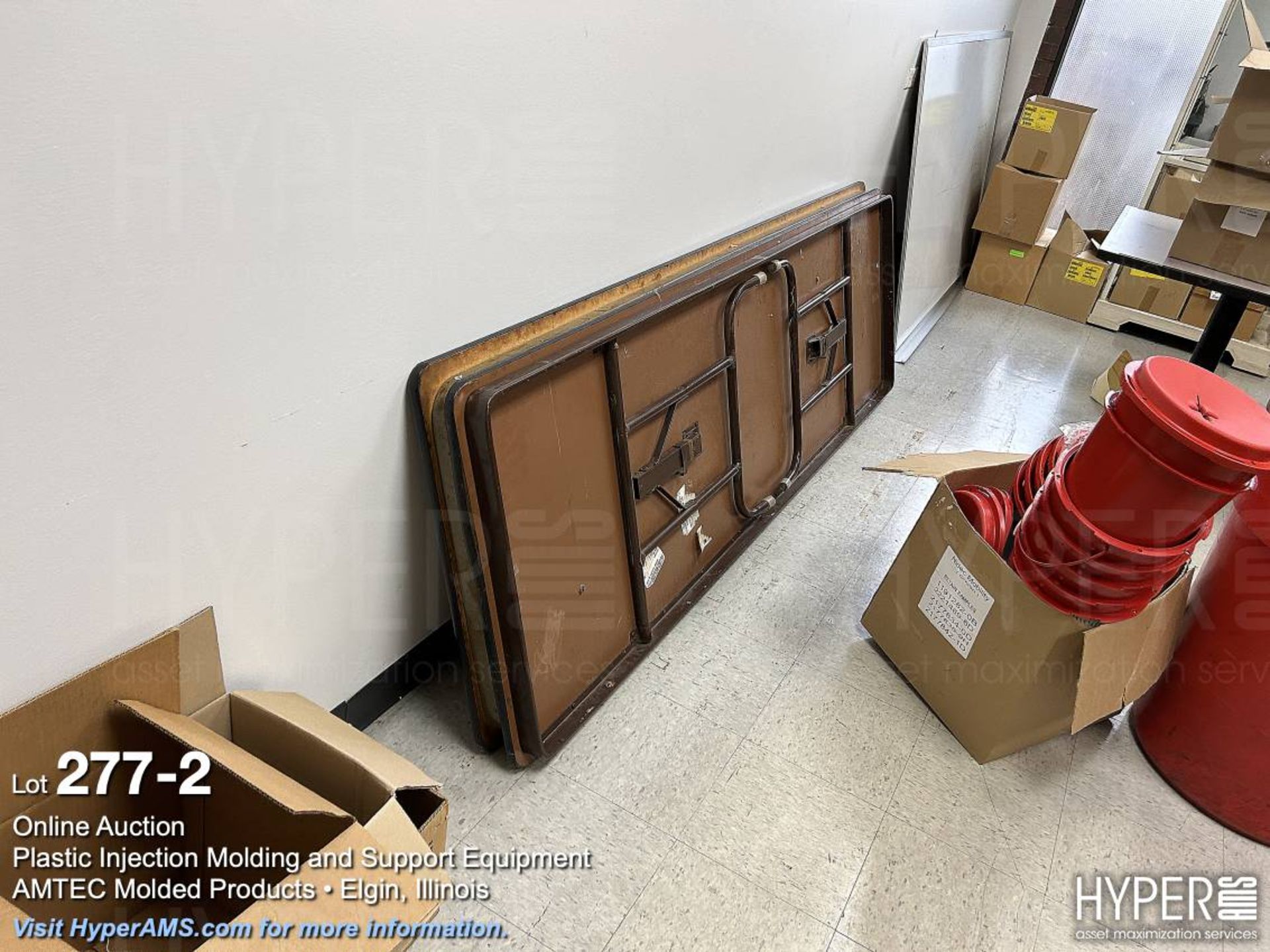 Lot: (2) desks, credenza, tables, folding tables, and chairs - Image 2 of 7