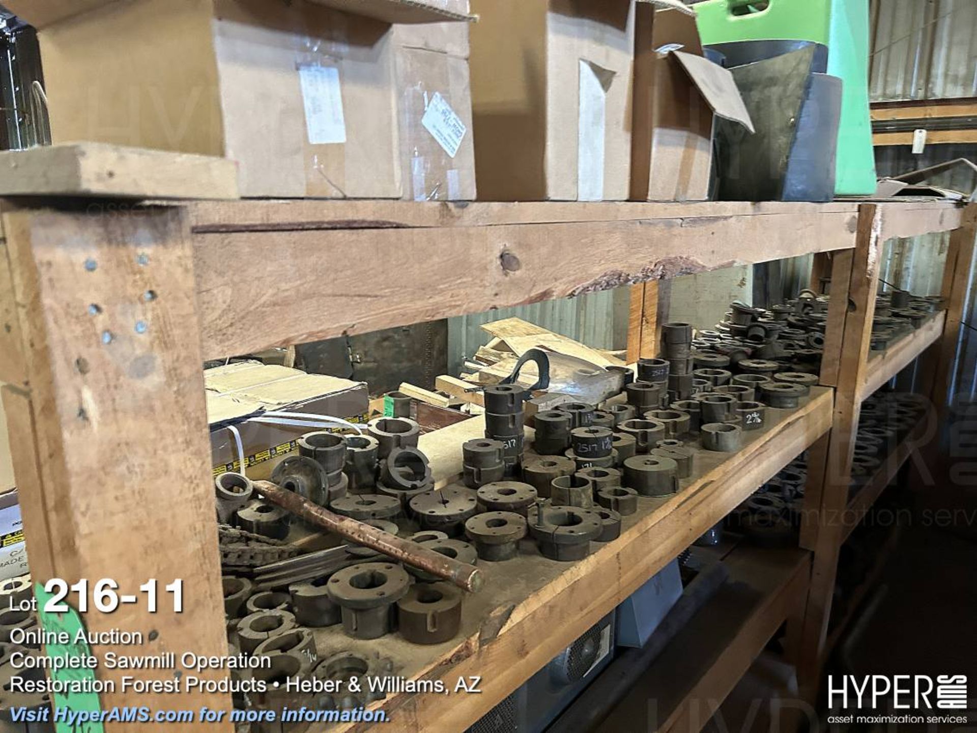 3 wood shelves w/gears, and pulley belts - Image 11 of 13