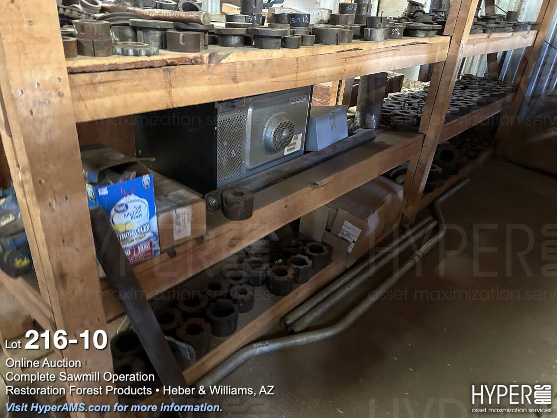 3 wood shelves w/gears, and pulley belts - Image 10 of 13