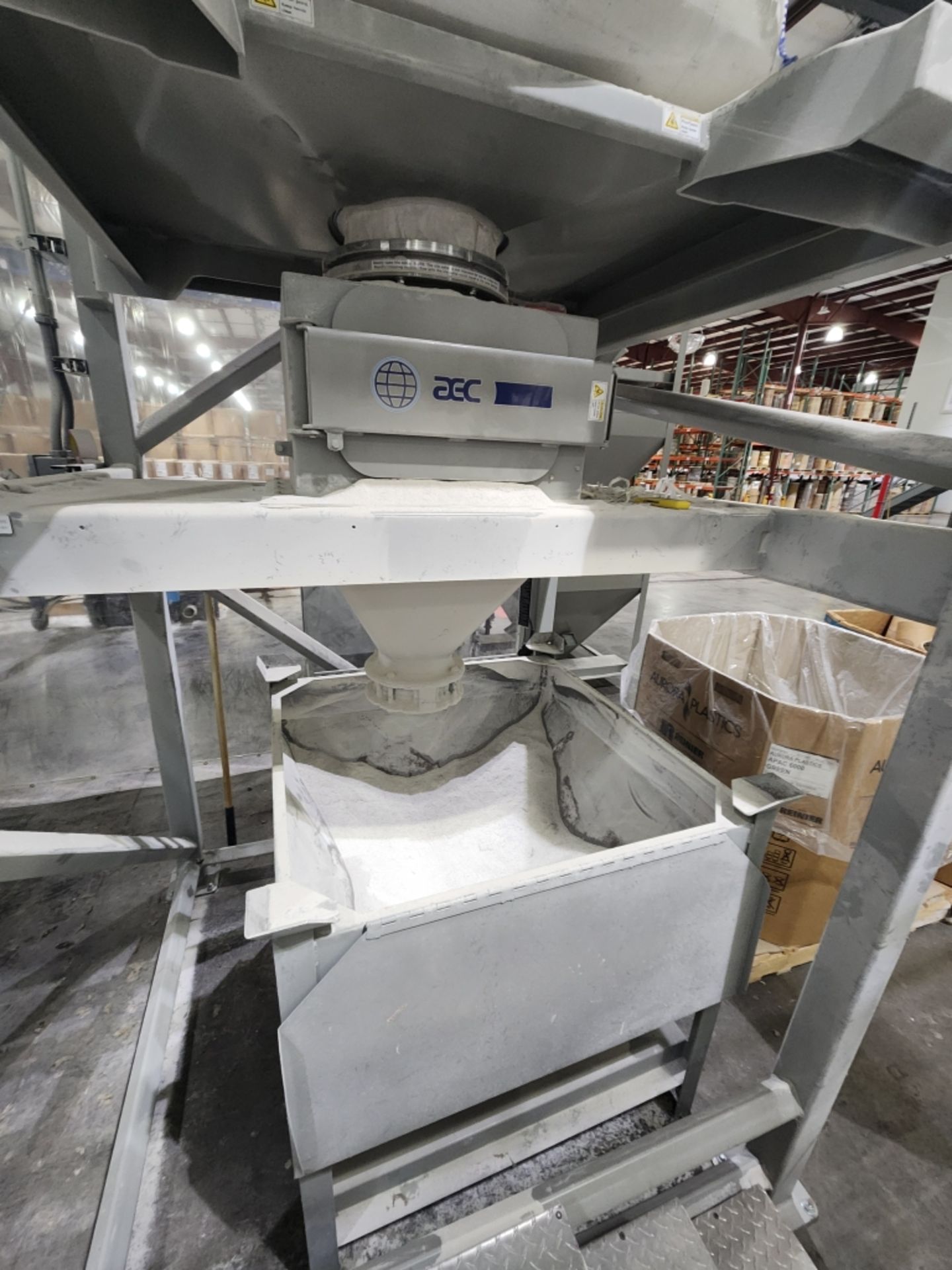 AEC bulk bag unloader system, Model: A248675-01C SN: E101810227-3-1, with five spare bins - Image 5 of 8