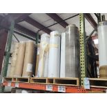 5 Pallets- (75) rolls of unfinished/raw vinyl, various colors and sizes. See photos of product listi