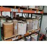10 Pallets- (99) rolls of finished paper, various colors and sizes. See photos of product listing.