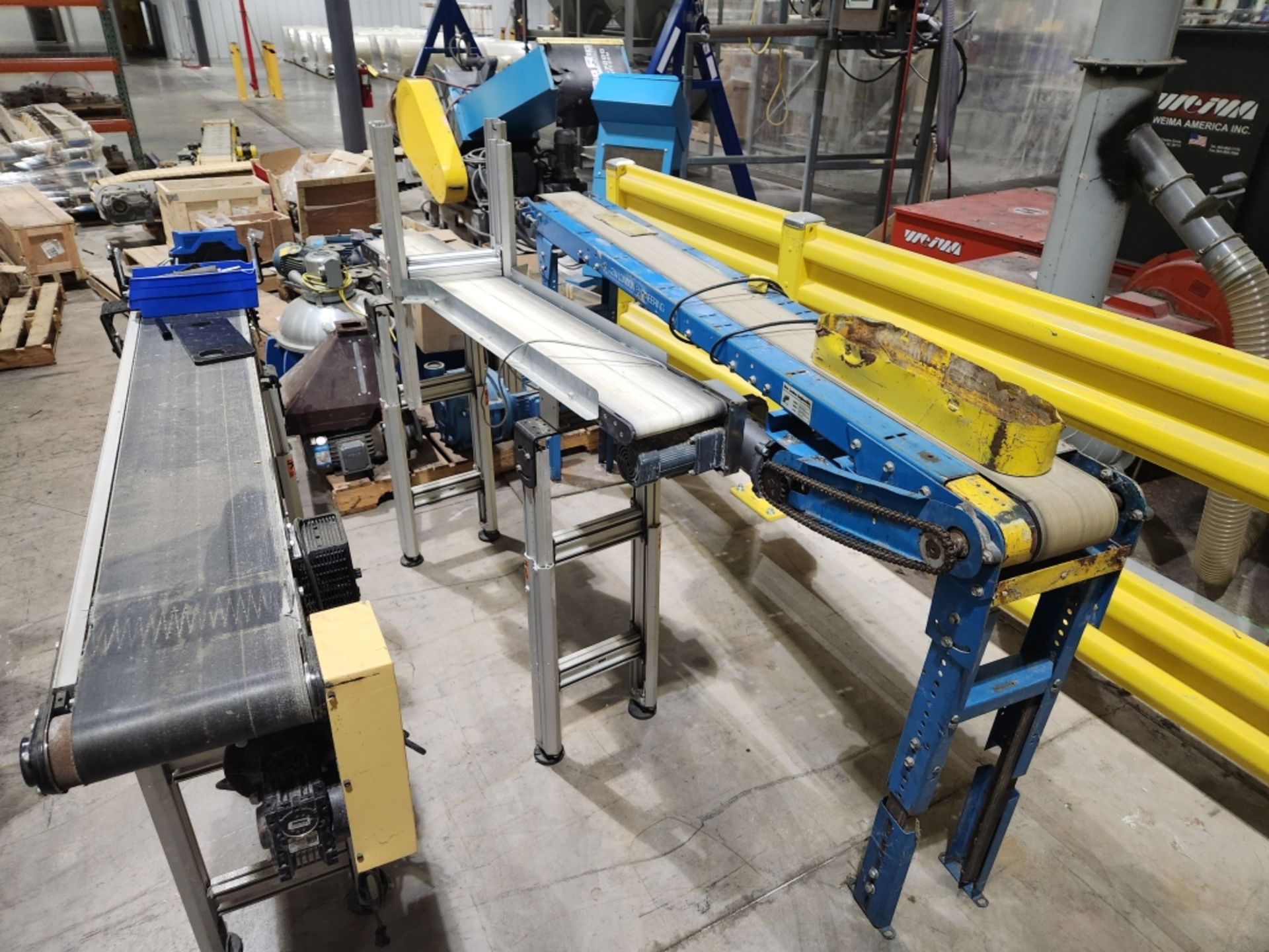 3 Conveyors for extruders- 1 New London Engineering, Model 200-6-8, SN #02-670-78-2 and 2 Dorner Mod - Image 2 of 4