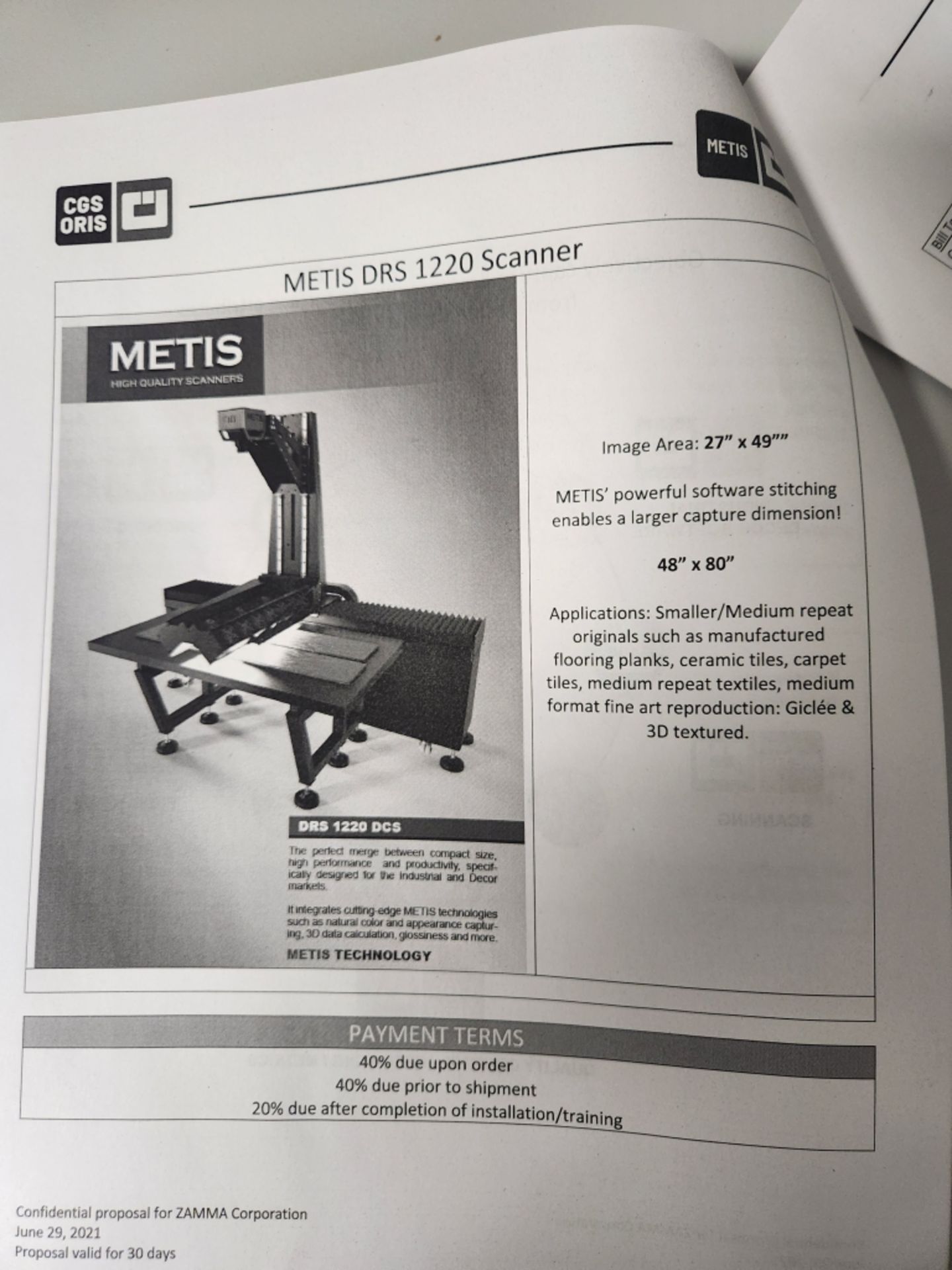 Metis- DRS 1220 DCS- Large Format Scanner- 220x120cm scanning. 16K imaging sensor. Optical Resolutio - Image 11 of 12