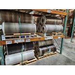 8 Pallets- (39) rolls of finished vinyl, various colors and sizes. See photos of product listing.
