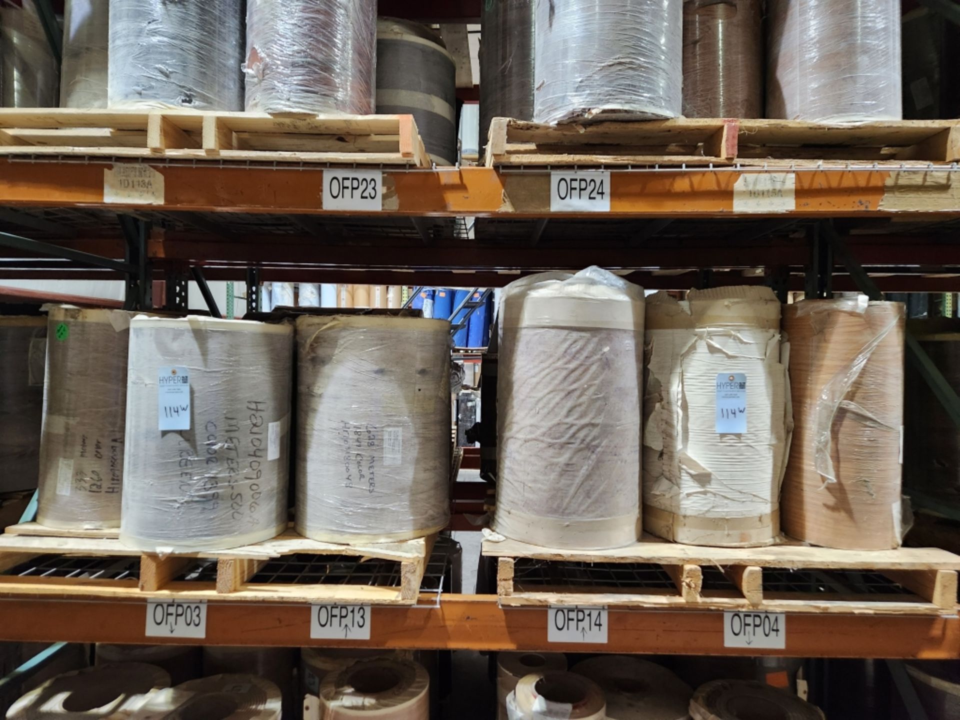 10 Pallets- (96) rolls of finished paper, various colors and sizes. See photos of product listing. - Image 2 of 7