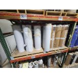 10 Pallets- (179) rolls of unfinished/raw vinyl, various colors and sizes. See photos of product lis