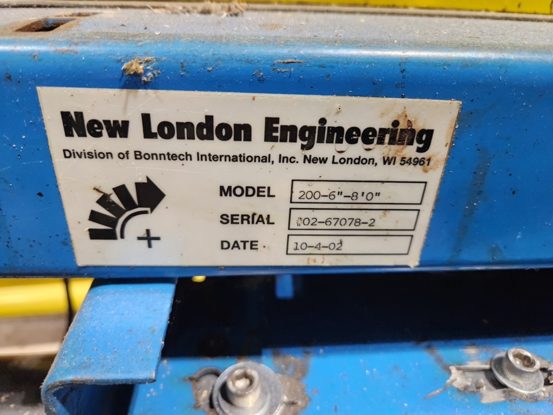 3 Conveyors for extruders- 1 New London Engineering, Model 200-6-8, SN #02-670-78-2 and 2 Dorner Mod - Image 4 of 4