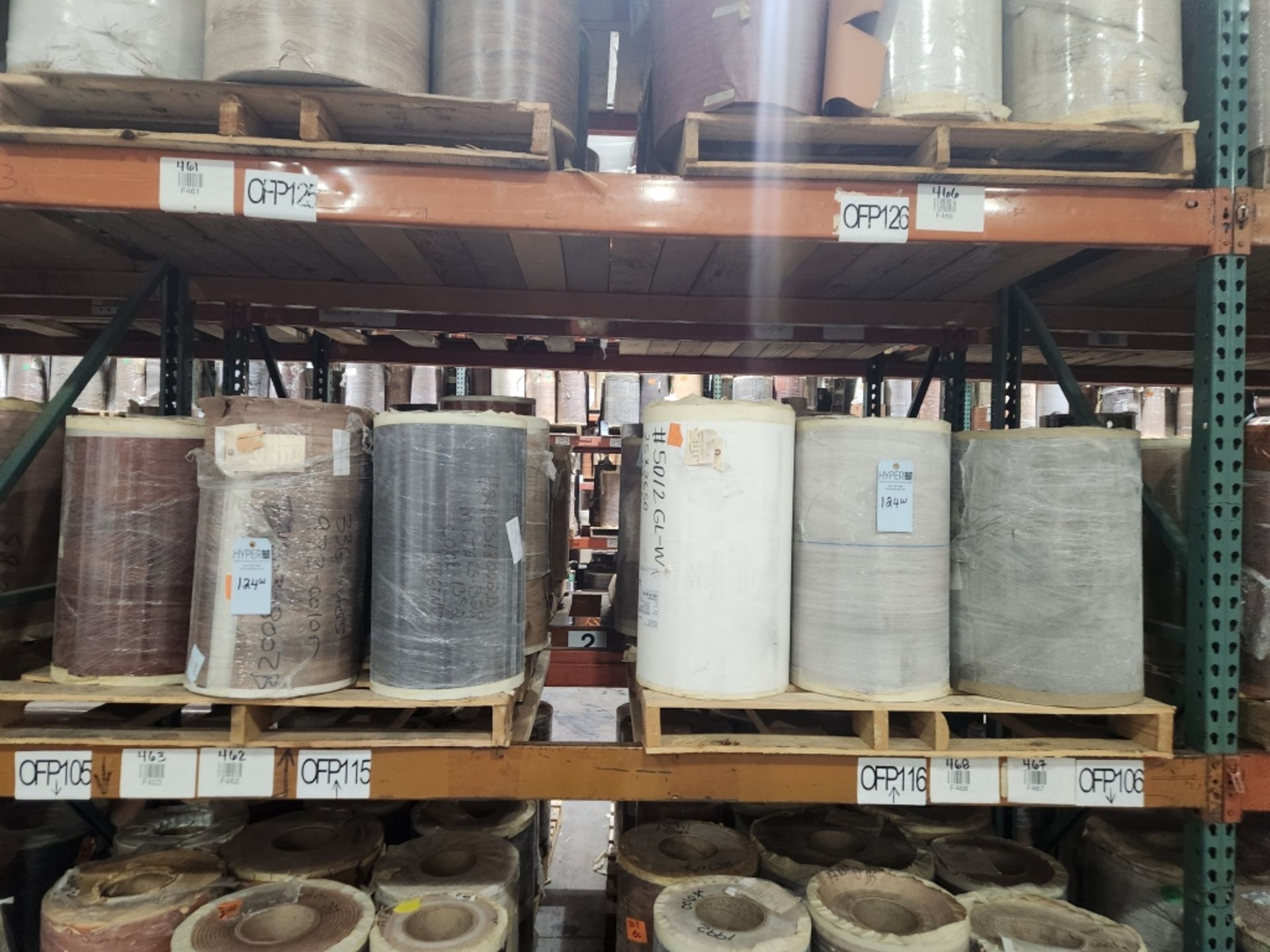 10 Pallets- (98) rolls of finished paper, various colors and sizes. See photos of product listing. - Image 3 of 7